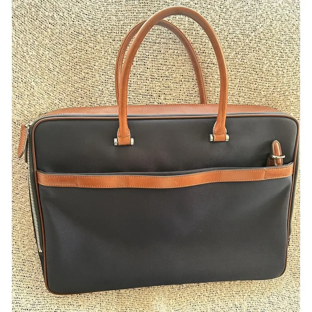 Maverick & Co Odyssey Double-zip Laptop Briefcase Navy Blue New